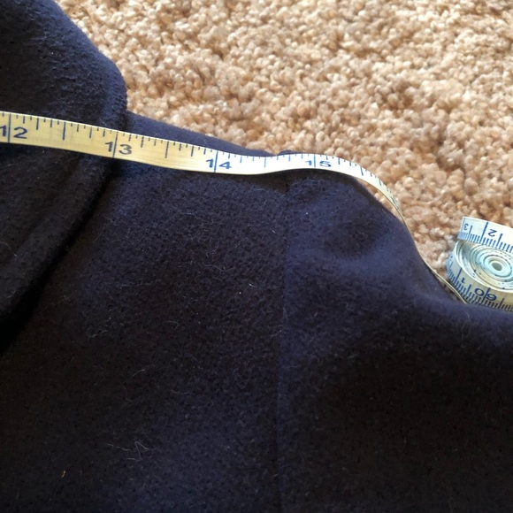 Navy blue wool lined coat - Picture 7 of 12